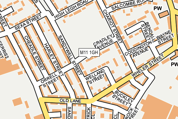 M11 1GH map - OS OpenMap – Local (Ordnance Survey)