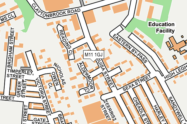 M11 1GJ map - OS OpenMap – Local (Ordnance Survey)