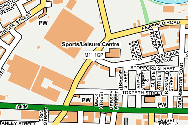 M11 1GP map - OS OpenMap – Local (Ordnance Survey)