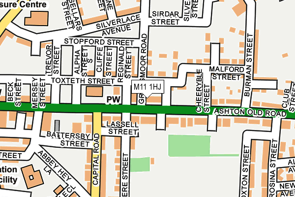 M11 1HJ map - OS OpenMap – Local (Ordnance Survey)