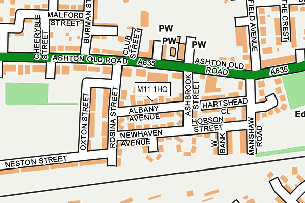 M11 1HQ map - OS OpenMap – Local (Ordnance Survey)