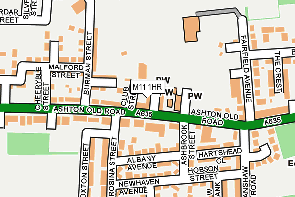 M11 1HR map - OS OpenMap – Local (Ordnance Survey)