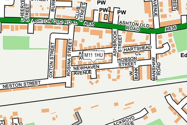 M11 1HU map - OS OpenMap – Local (Ordnance Survey)