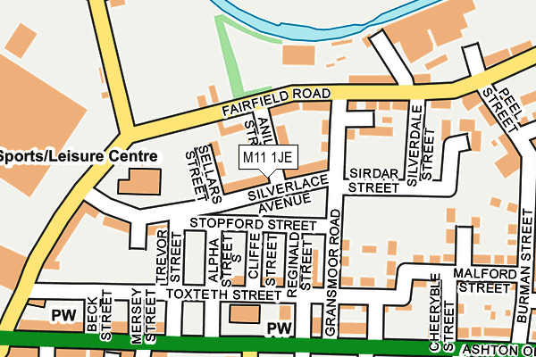 M11 1JE map - OS OpenMap – Local (Ordnance Survey)