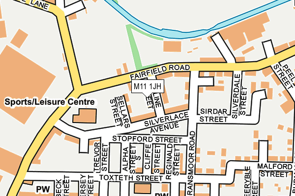M11 1JH map - OS OpenMap – Local (Ordnance Survey)
