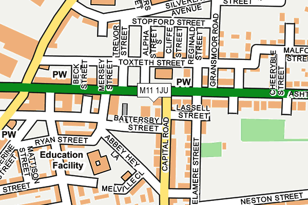 M11 1JU map - OS OpenMap – Local (Ordnance Survey)