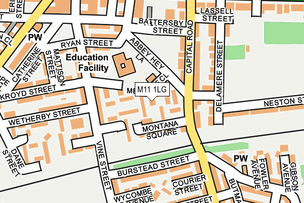 M11 1LG map - OS OpenMap – Local (Ordnance Survey)