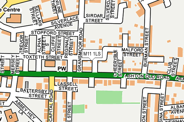 M11 1LS map - OS OpenMap – Local (Ordnance Survey)