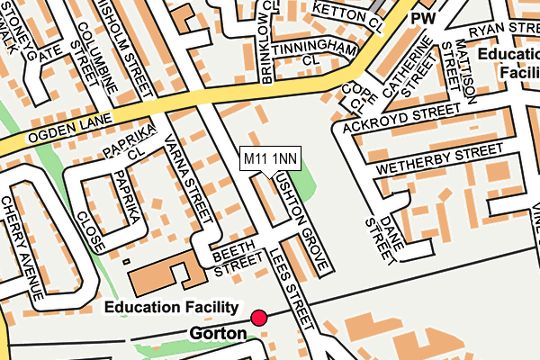 M11 1NN map - OS OpenMap – Local (Ordnance Survey)