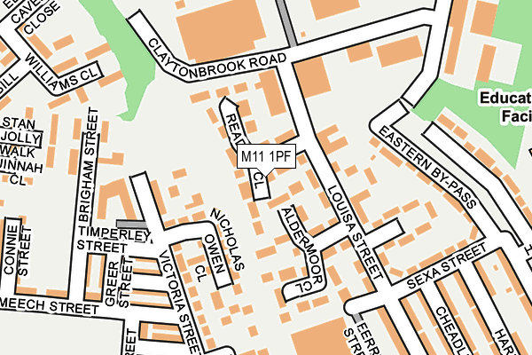 M11 1PF map - OS OpenMap – Local (Ordnance Survey)