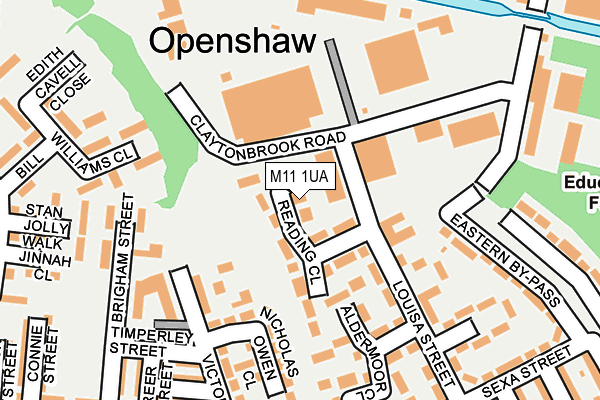M11 1UA map - OS OpenMap – Local (Ordnance Survey)