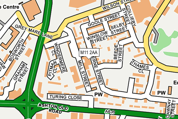 M11 2AA map - OS OpenMap – Local (Ordnance Survey)