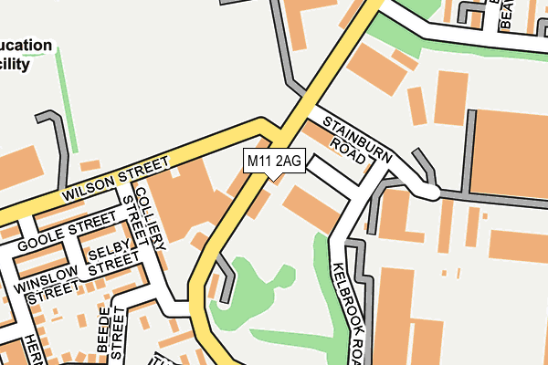 M11 2AG map - OS OpenMap – Local (Ordnance Survey)