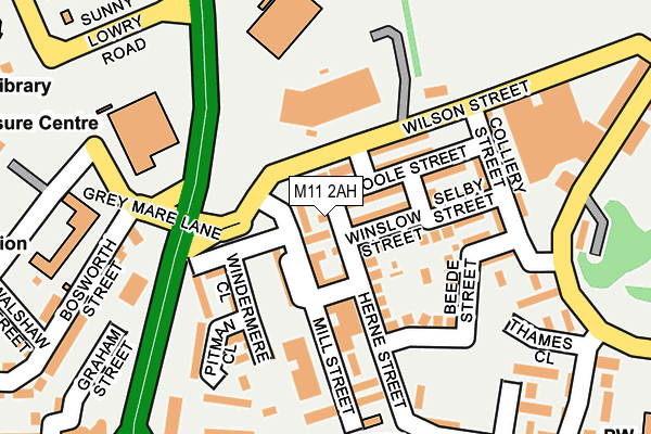 M11 2AH map - OS OpenMap – Local (Ordnance Survey)