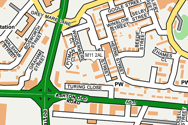 M11 2AL map - OS OpenMap – Local (Ordnance Survey)