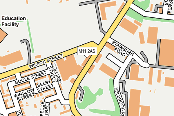 M11 2AS map - OS OpenMap – Local (Ordnance Survey)