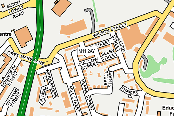 M11 2AY map - OS OpenMap – Local (Ordnance Survey)
