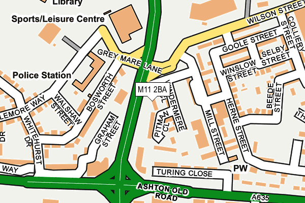 M11 2BA map - OS OpenMap – Local (Ordnance Survey)