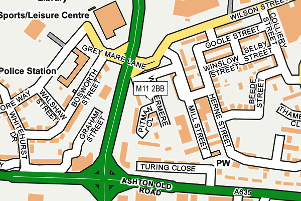 M11 2BB map - OS OpenMap – Local (Ordnance Survey)