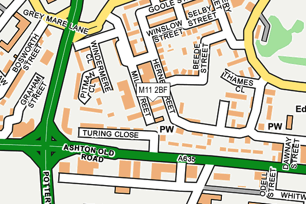 M11 2BF map - OS OpenMap – Local (Ordnance Survey)