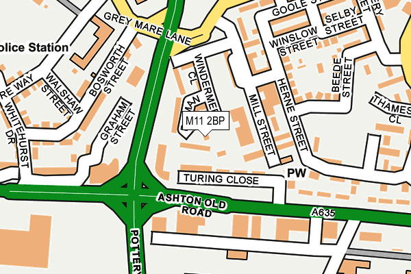 M11 2BP map - OS OpenMap – Local (Ordnance Survey)