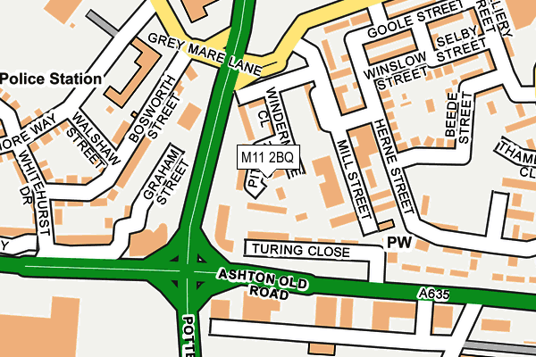 M11 2BQ map - OS OpenMap – Local (Ordnance Survey)