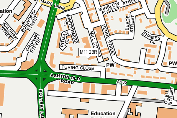 M11 2BR map - OS OpenMap – Local (Ordnance Survey)