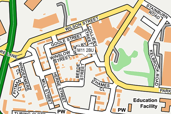 M11 2BU map - OS OpenMap – Local (Ordnance Survey)