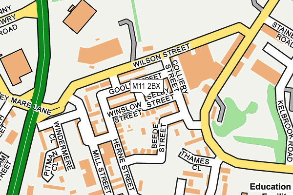 M11 2BX map - OS OpenMap – Local (Ordnance Survey)