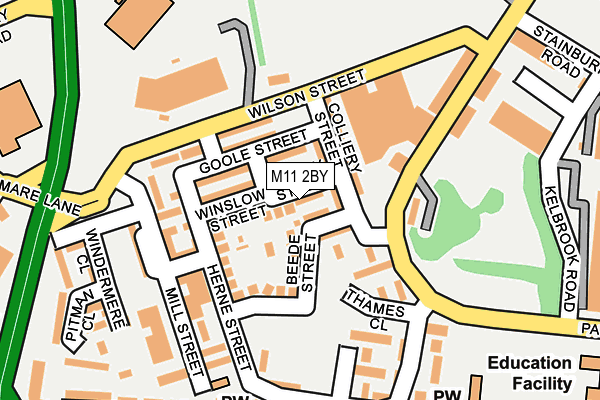 M11 2BY map - OS OpenMap – Local (Ordnance Survey)