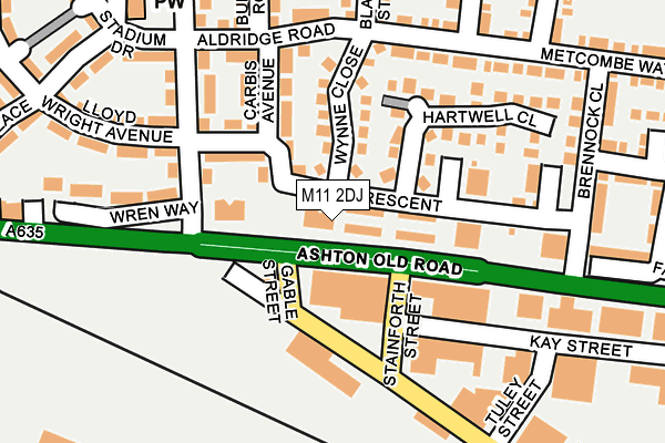 M11 2DJ map - OS OpenMap – Local (Ordnance Survey)