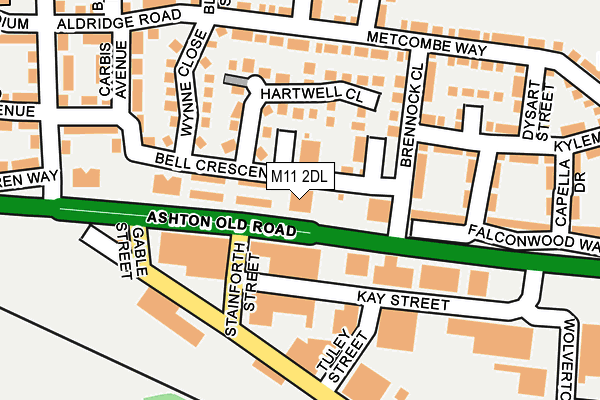 M11 2DL map - OS OpenMap – Local (Ordnance Survey)