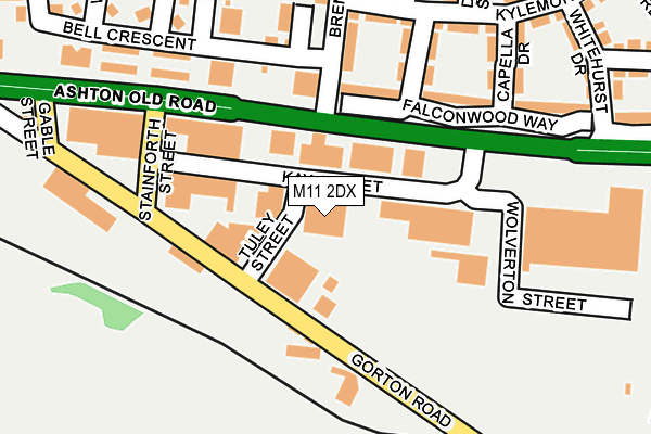 M11 2DX map - OS OpenMap – Local (Ordnance Survey)