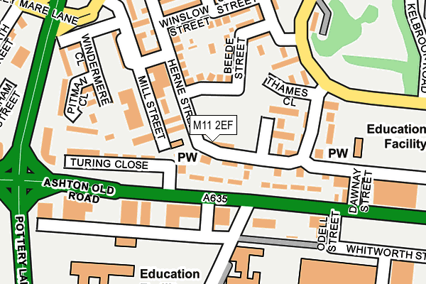 M11 2EF map - OS OpenMap – Local (Ordnance Survey)