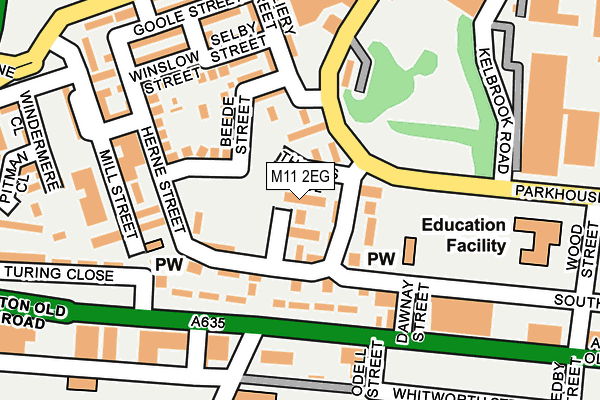 M11 2EG map - OS OpenMap – Local (Ordnance Survey)