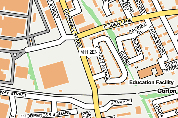 M11 2EN map - OS OpenMap – Local (Ordnance Survey)