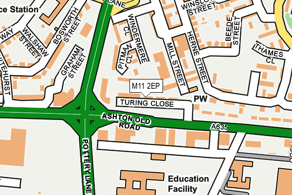 M11 2EP map - OS OpenMap – Local (Ordnance Survey)