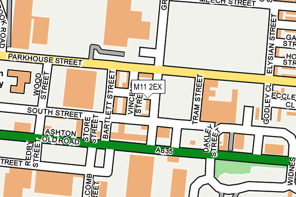 M11 2EX map - OS OpenMap – Local (Ordnance Survey)