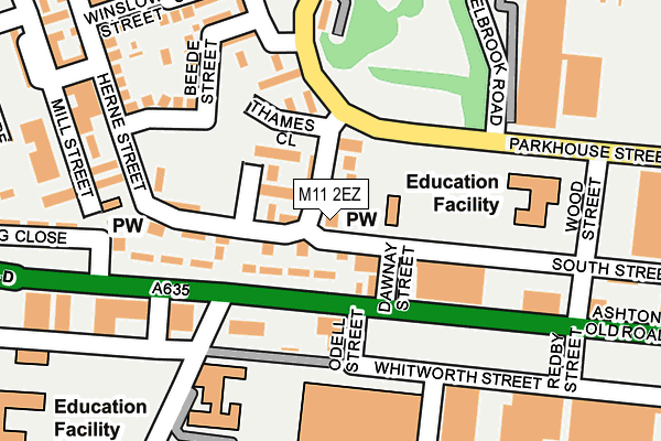 M11 2EZ map - OS OpenMap – Local (Ordnance Survey)