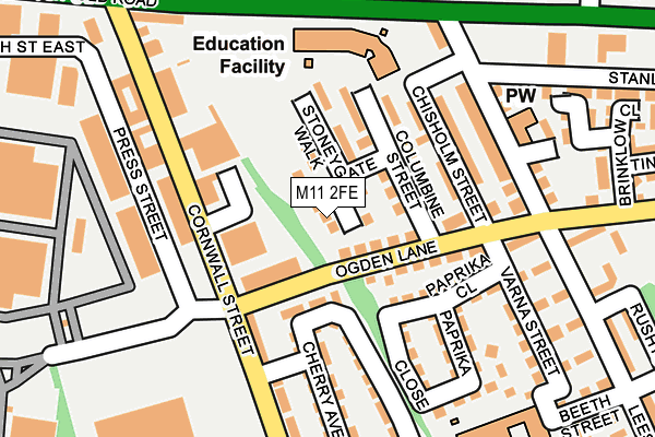 M11 2FE map - OS OpenMap – Local (Ordnance Survey)