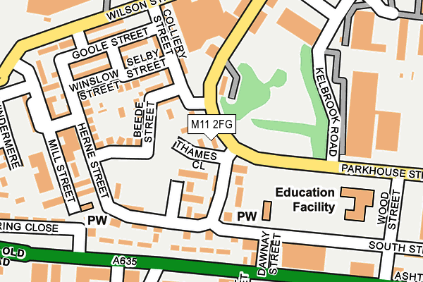 M11 2FG map - OS OpenMap – Local (Ordnance Survey)