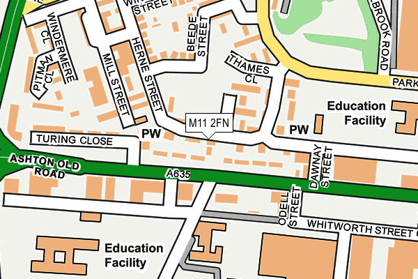 M11 2FN map - OS OpenMap – Local (Ordnance Survey)