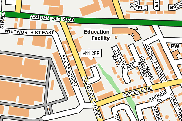 M11 2FP map - OS OpenMap – Local (Ordnance Survey)