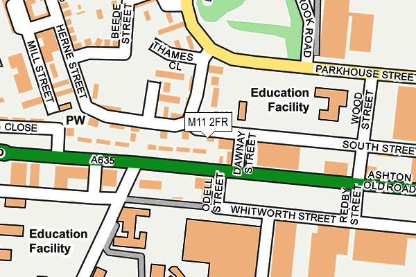 M11 2FR map - OS OpenMap – Local (Ordnance Survey)