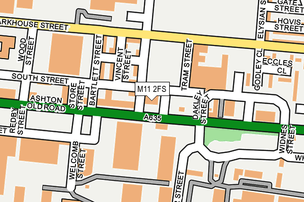 M11 2FS map - OS OpenMap – Local (Ordnance Survey)