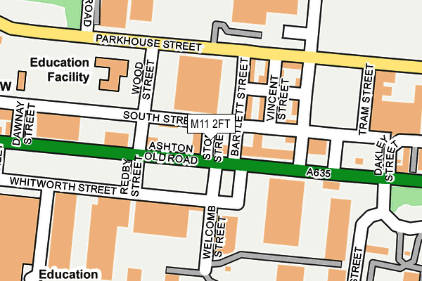 M11 2FT map - OS OpenMap – Local (Ordnance Survey)