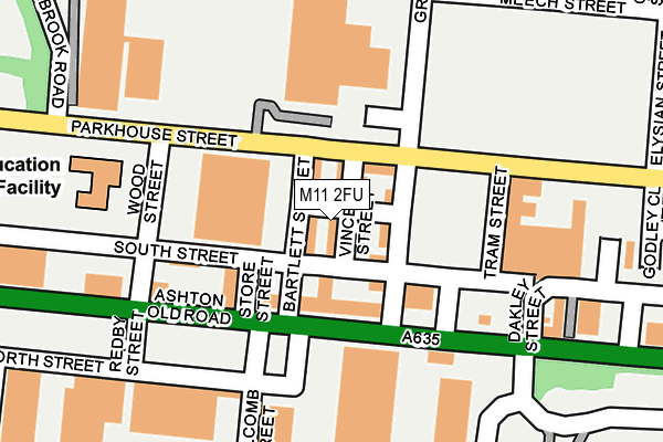 M11 2FU map - OS OpenMap – Local (Ordnance Survey)