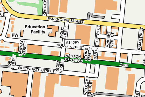 M11 2FY map - OS OpenMap – Local (Ordnance Survey)