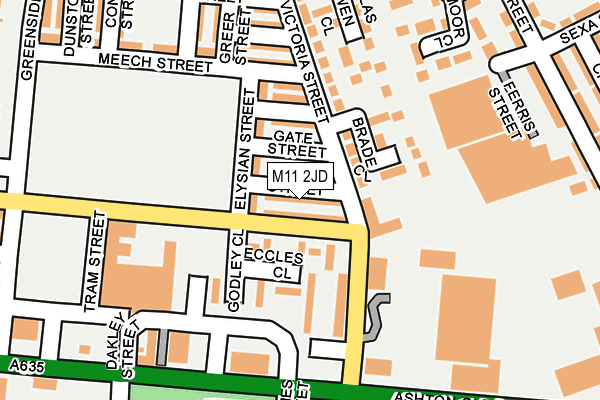 M11 2JD map - OS OpenMap – Local (Ordnance Survey)