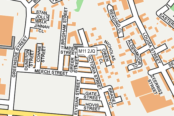 M11 2JQ map - OS OpenMap – Local (Ordnance Survey)